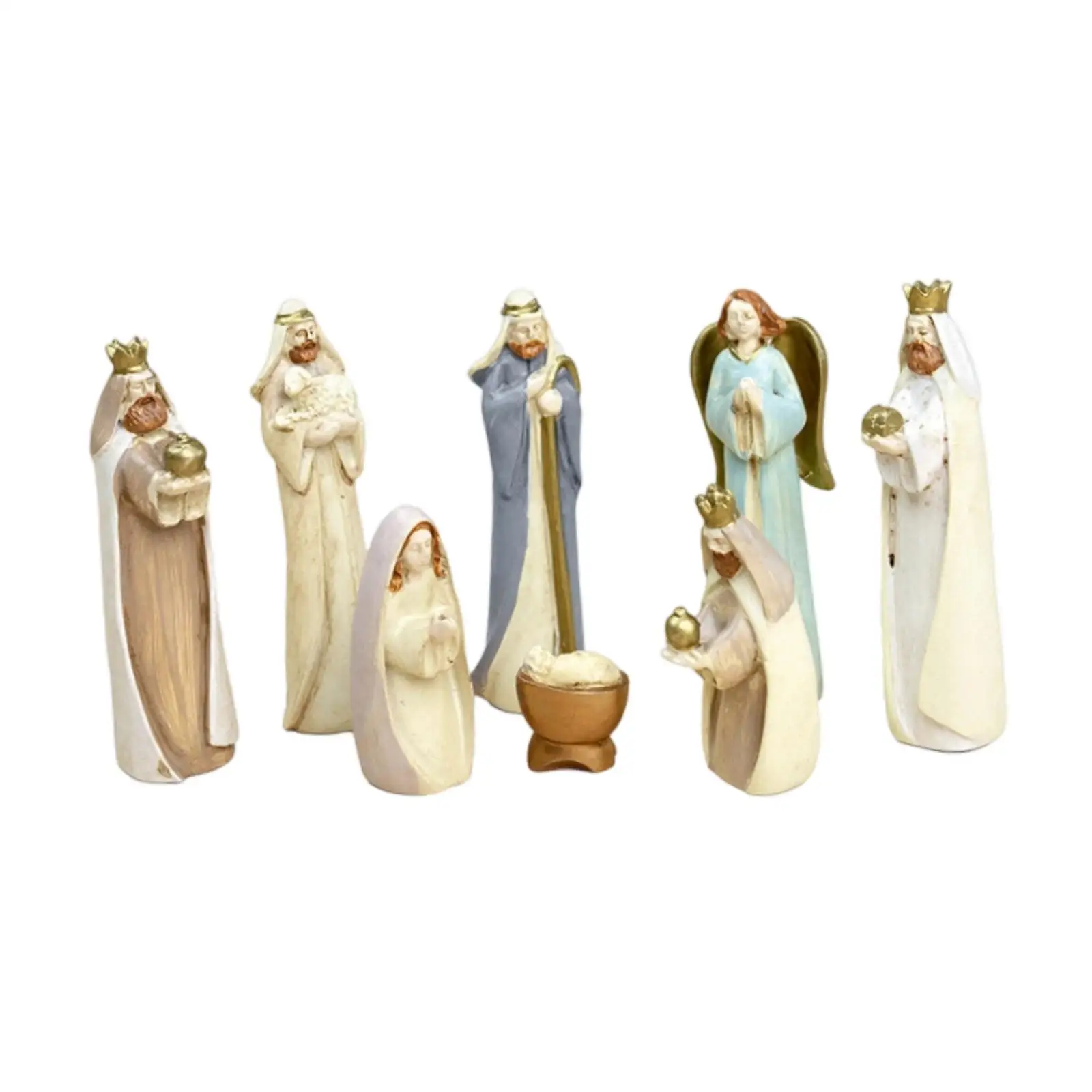 Nativity Set Craft Resin Ornament Table Centerpiece Jesus Holy Family Statue