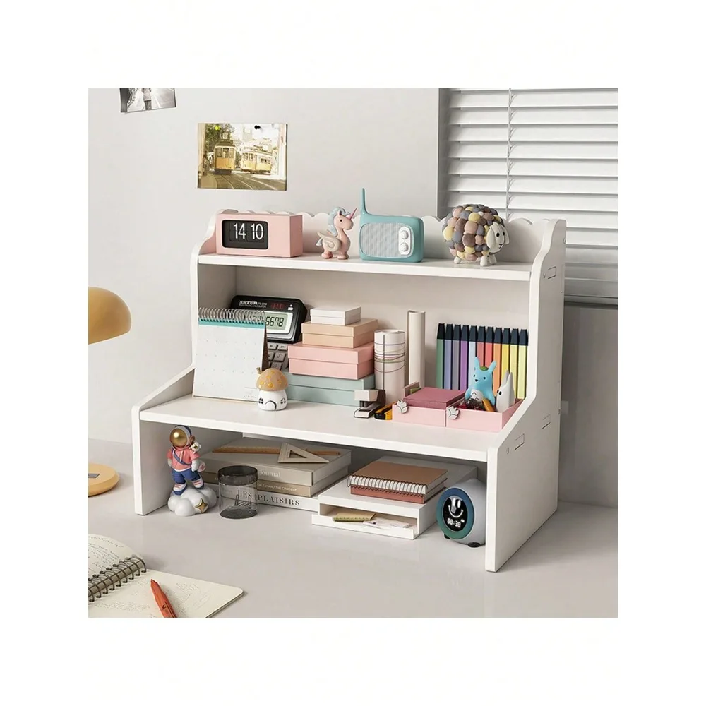 

Premium Three-Tier Desktop Organizer - Space-Saving Office Supplies & Cosmetics Organizer Available In Three Sizes PVC Material Independent Design Maximum Load Capacity Per Tier: 6.61 Lbs Workspace Organizer | Stylish Storage Solution | Durable PVC Shelvi