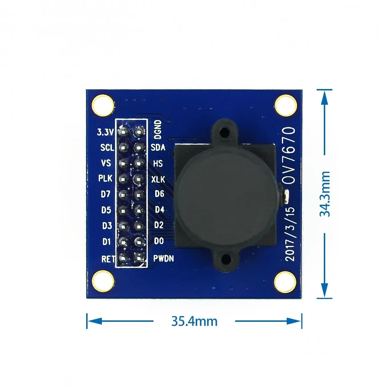 1/3/5PCS OV7670 camera module OV7670 moduleSupports VGA CIF auto exposure control display active size 640X480 For Arduino