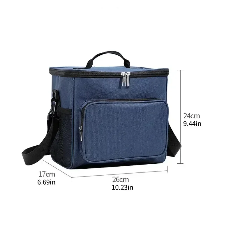 Camping Lunch Bag with Thick Insulation Oxford Fabric Large Capacity Manual Shoulder Carrier Outdoor Picnic Essential image 3