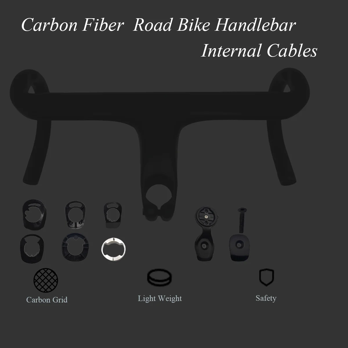 

Матовый черный интегрированный руль из карбона без логотипа, для шоссейного велосипеда, с внутренней проводкой тросов, диаметр крепления 28,6 мм, ширина 380-440 мм