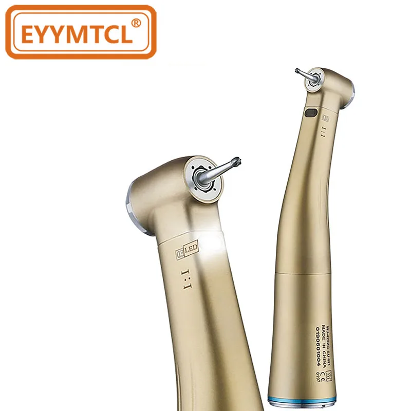 

Dental clinical Handpiece 1:1 Ratio Blue Rings Fiber Optic LED Contra Angle Low Speed Handpiece Air Turbine Dentist