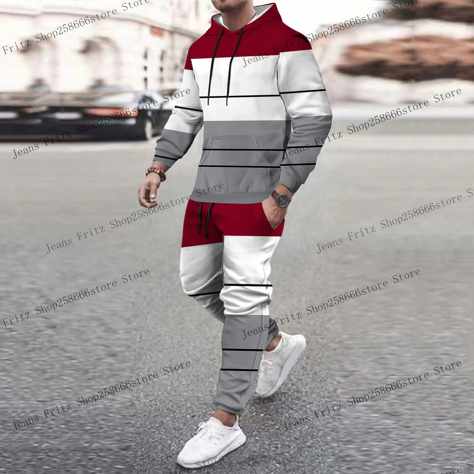 Autumn Winter 3d printed Trending Tracksuits Men Hoodie + Pant 2 Piece Set Sports Wear 3d Ink Jogging kids cosplay Clothes