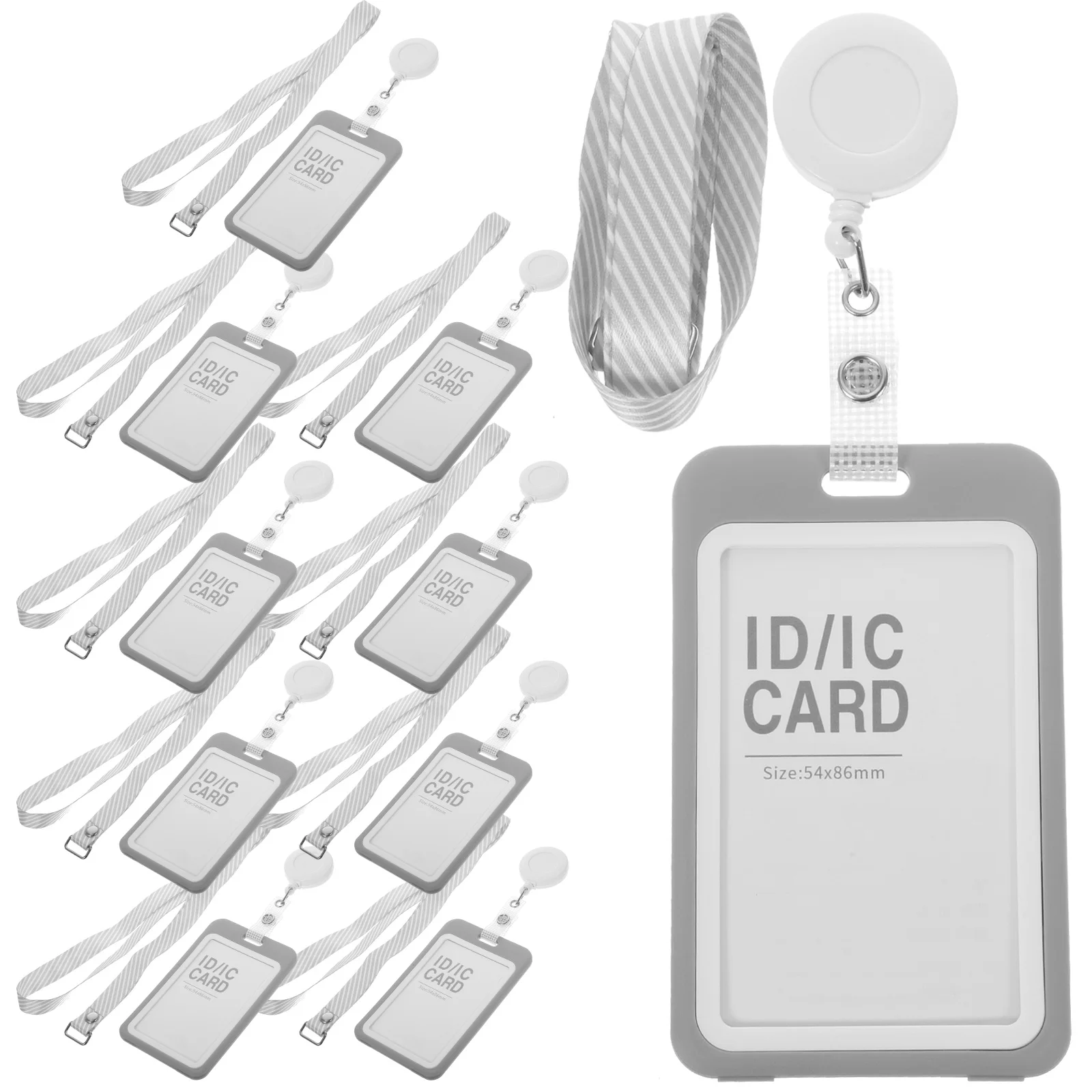 

10 set Badge Holder Kit Clear Id Card Sleeves For Lanyard Use Name Badge Sleeve Protective Cards Cover Transparent Card