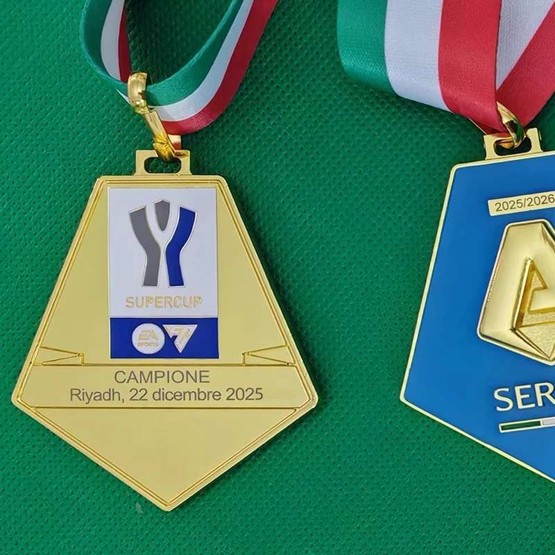 Medalla de la Super Copa Italiana 2026, Medalla de Metal, Medallas de Campeones de Fútbol, Medallas de Metal, Recuerdos de Fútbol, Regalos para Amigos