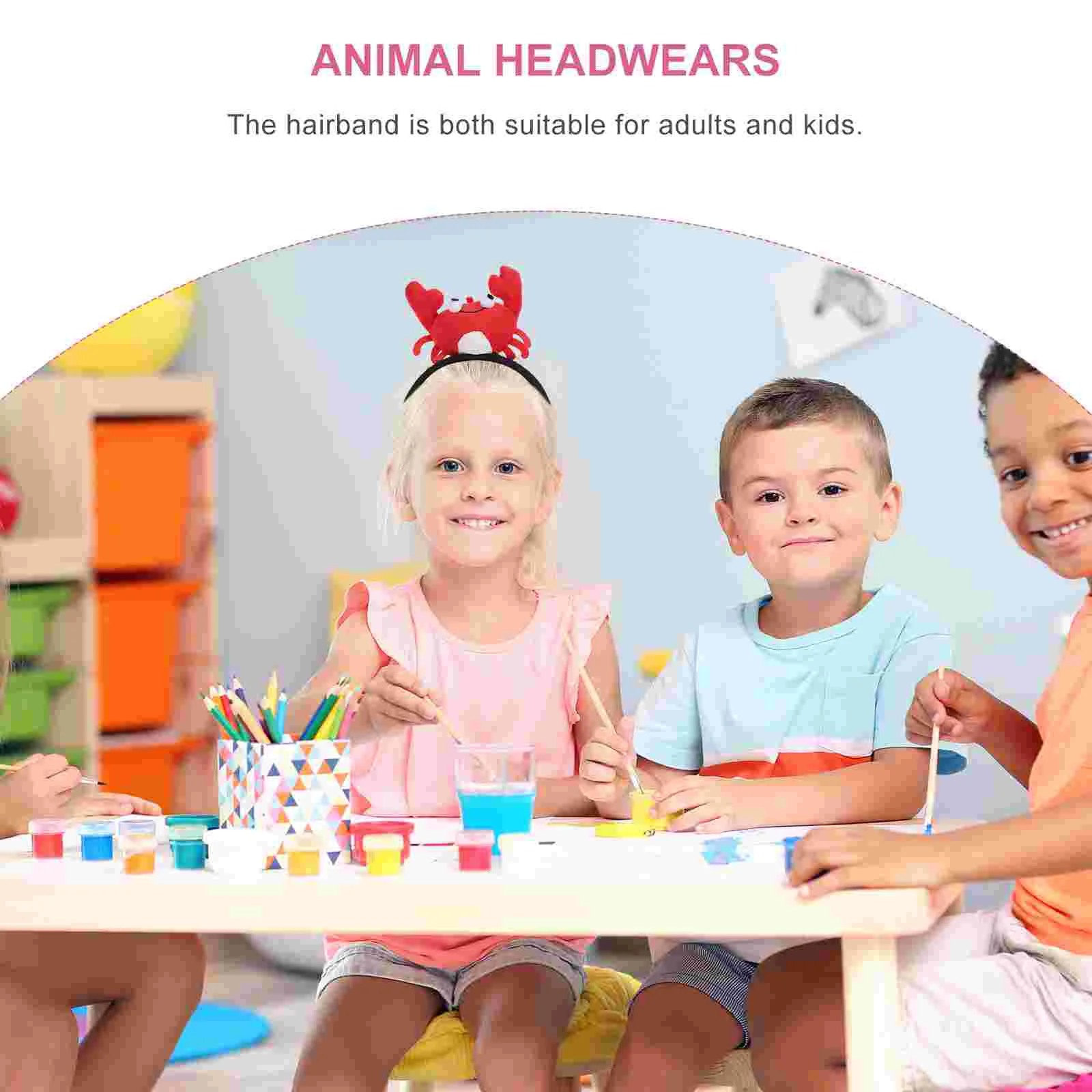 Lobster Crab Head Buckle Headband Role Play Headpieces Animal Costumes for Kids Clothes Halloween Creative Hair Hoop Child