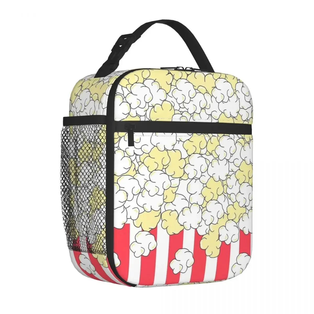 

Buttered Popcorn Stripe Merch Insulated Lunch Tote Bag For School Office Food Storage Bag Reusable Thermal Cooler Bento Box