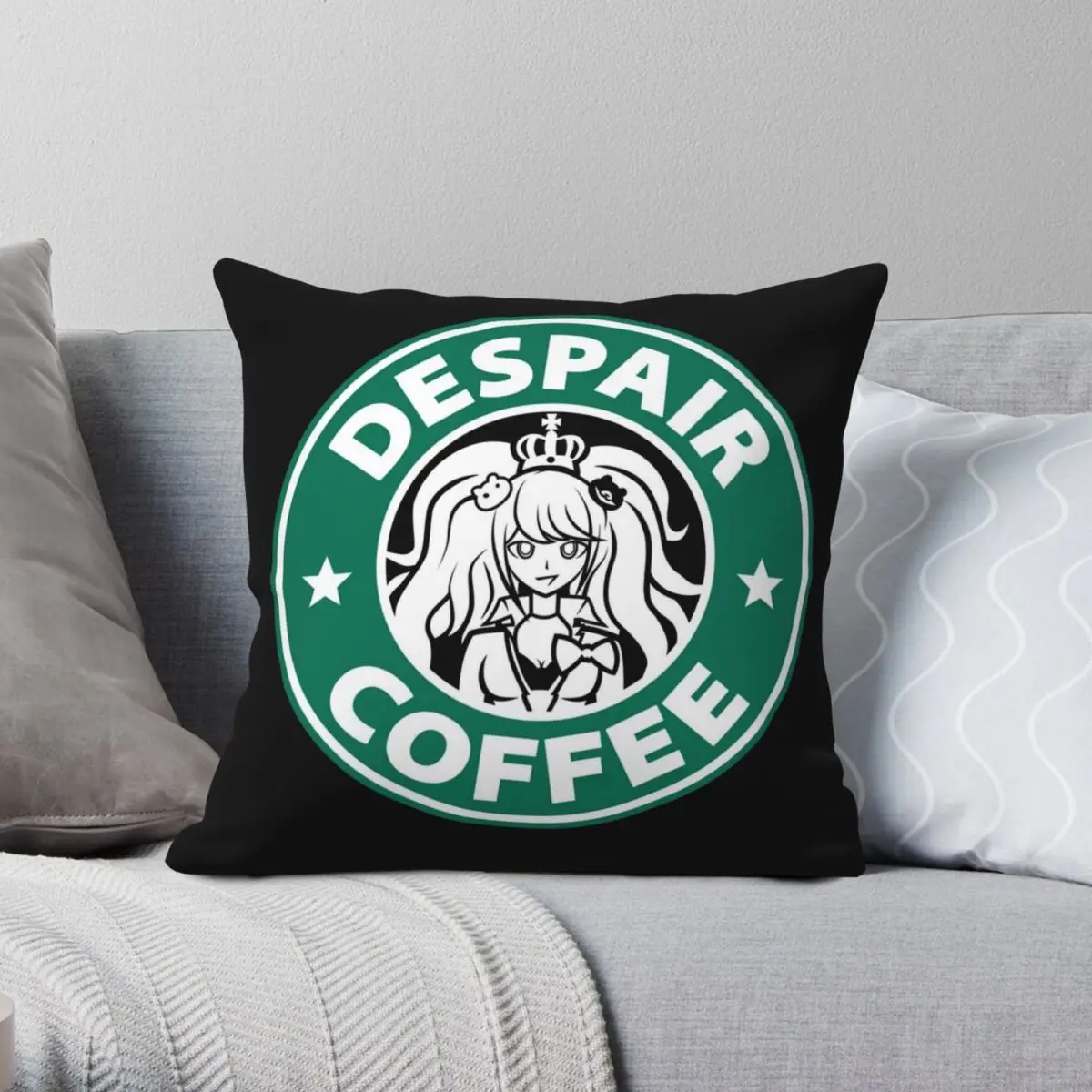 Despair Coffee Danganronpa Pillowcase Polyester Linen Velvet Printed Zip Decor Car Cushion Cover 18