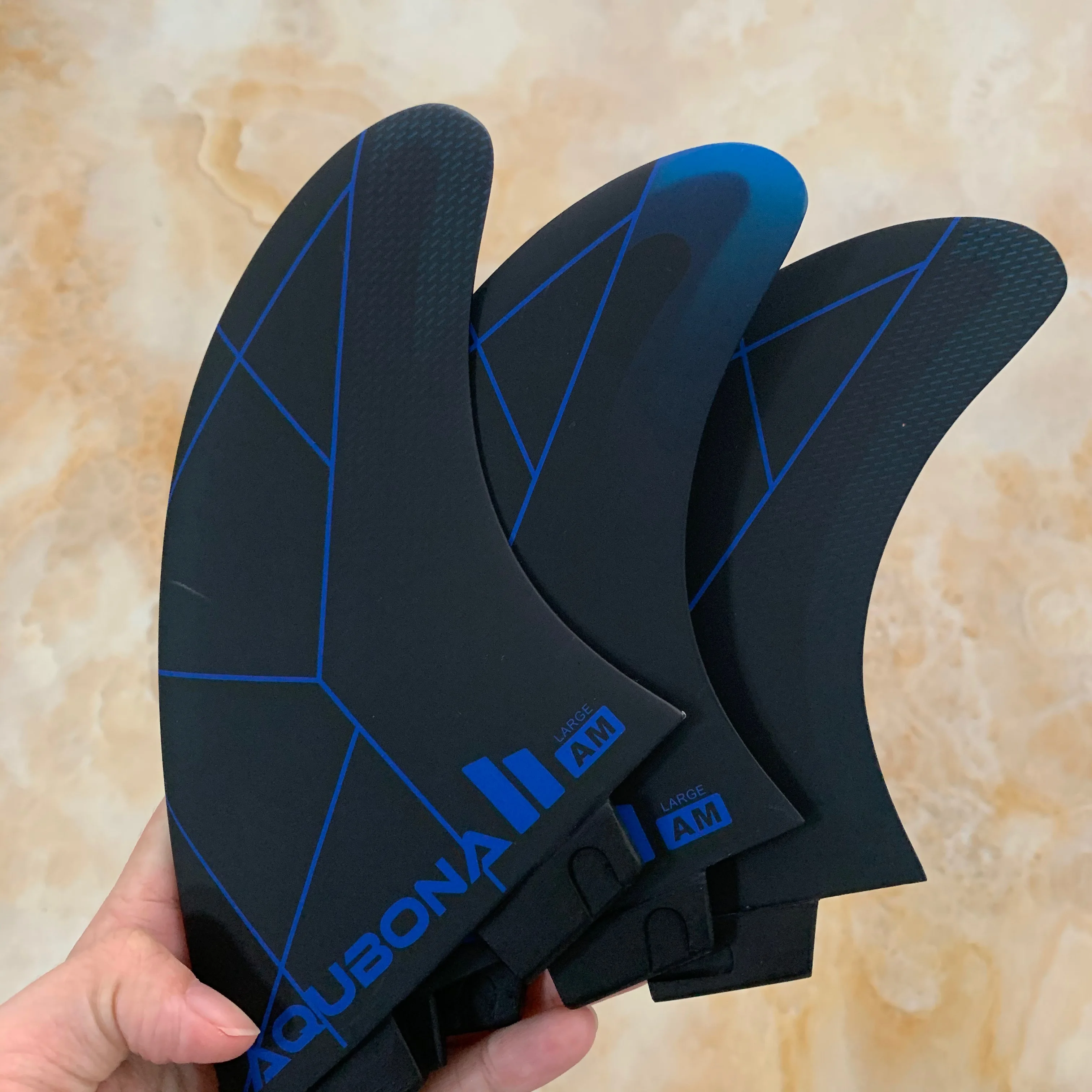 AQUBONA Surfboard Fin Double Tabs II Fiberglass Fin Tri Fin Set G6 L Size Surfing fins forLongboard Shortboard Funboard