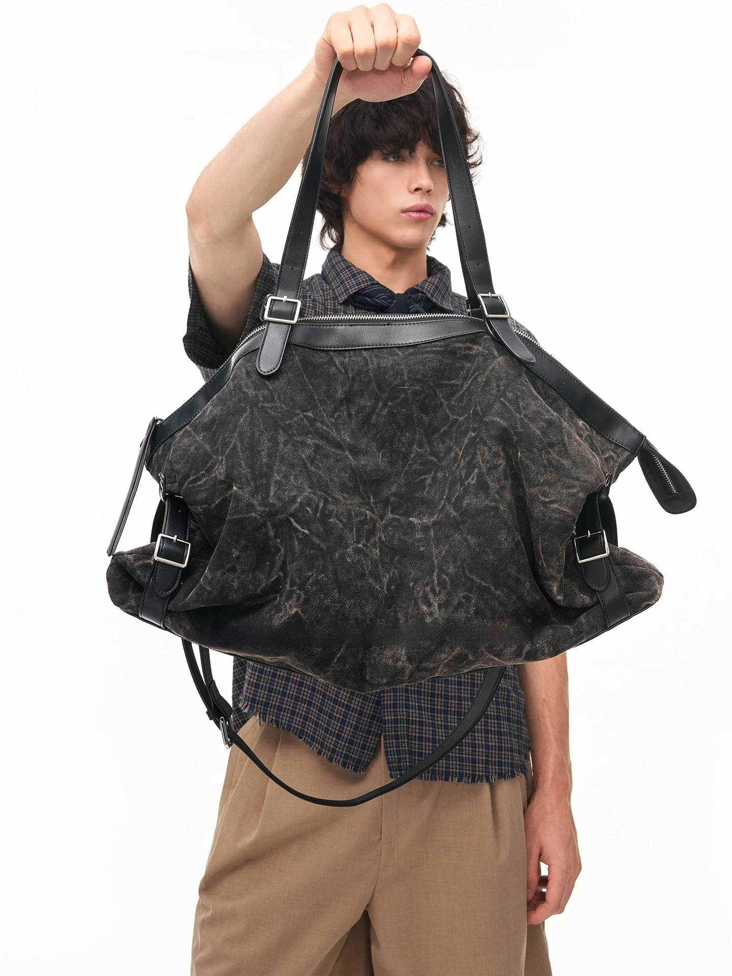 

Nesbit Casual Korean Style Dyed Canvas Tote Bag Single Shoulder Men's Handbag 2026 New Versatile Canvas Bag for Youth