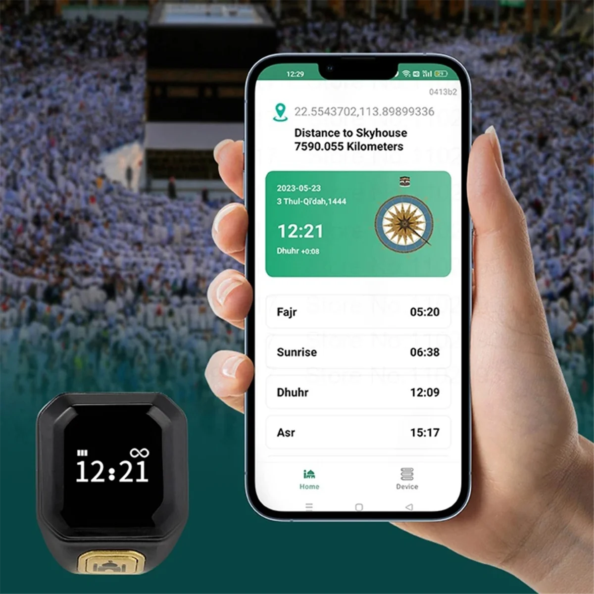 POP-lSmart Bluetooth Ring Multifunction Convenient Bluetooth Finger Counter Time Reminder Counter,