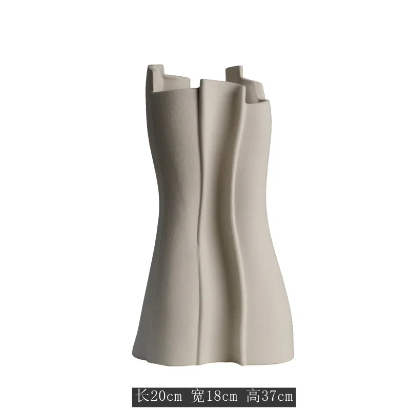 زخرفة مزهرية فاخرة وبسيطة من السيراميك على شكل خاص