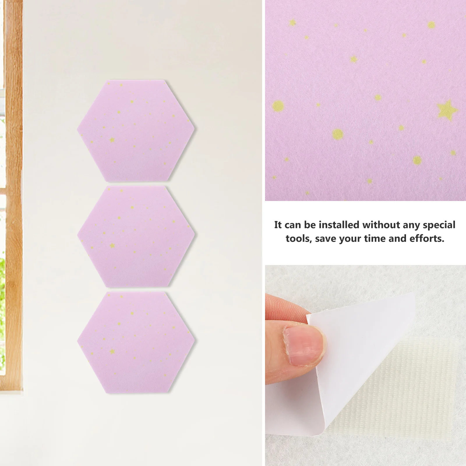 

6Pcs Hexagon Felt Pin Boards Stylish Bulletin Memo Boards for Office Classroom Home Decor Cork Board Tiles Bulletin Board