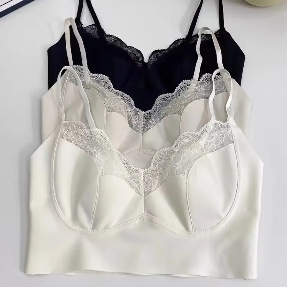 

Comfort 3/4 Cup Wireless Bra Elastic Oval Pad Bra Camisole U Back Female Lingerie Deep V Bra Female