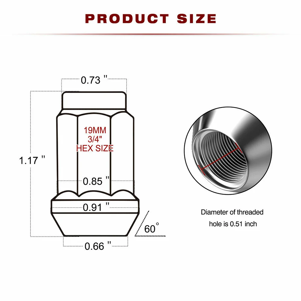 20pcs Lug Nuts Bulge Acorn 12x1.5 Chrome Wheel Nut Replacement for F-ord F-usion F-ocus E-scape for Auto Car Accessories