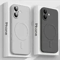 Luxury Magsafe Liquid Silicone Soft Phone Case For IPhone 16 15 14 13 12 17 Pro Max Plus Strong Magnetic Wireless Charging Cover