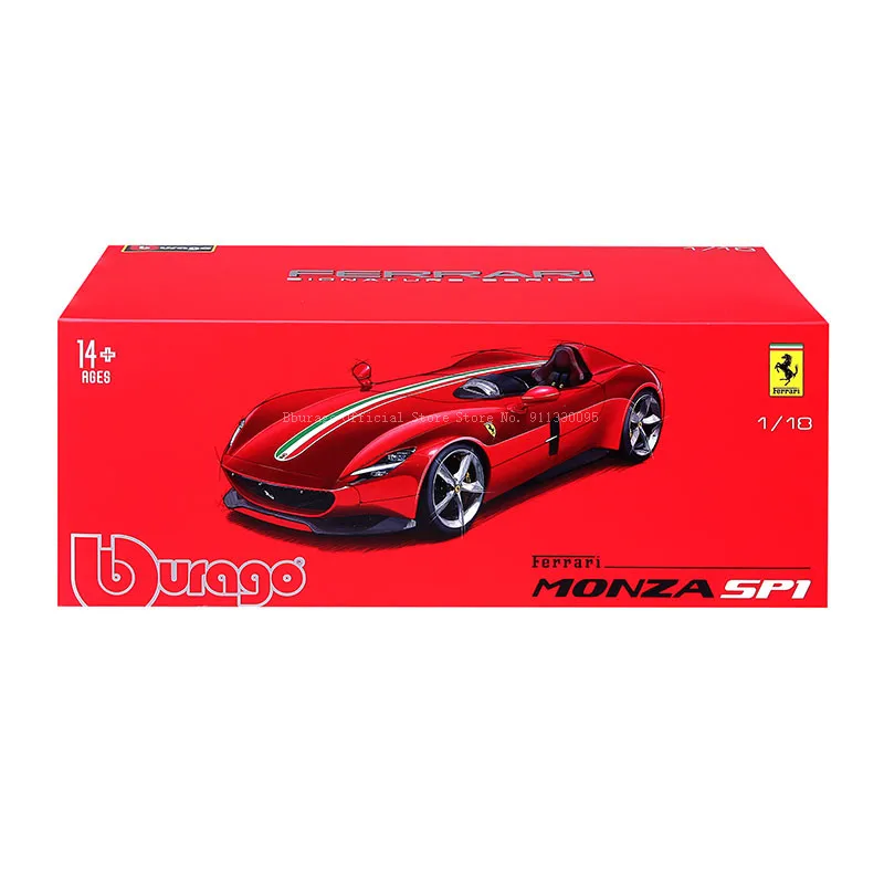 Bburago-Coche de juguete modelo coleccionable, vehículo estático fundido a presión, edición dura, FERRARI MONZA SP1, 1:18, novedad de 2020