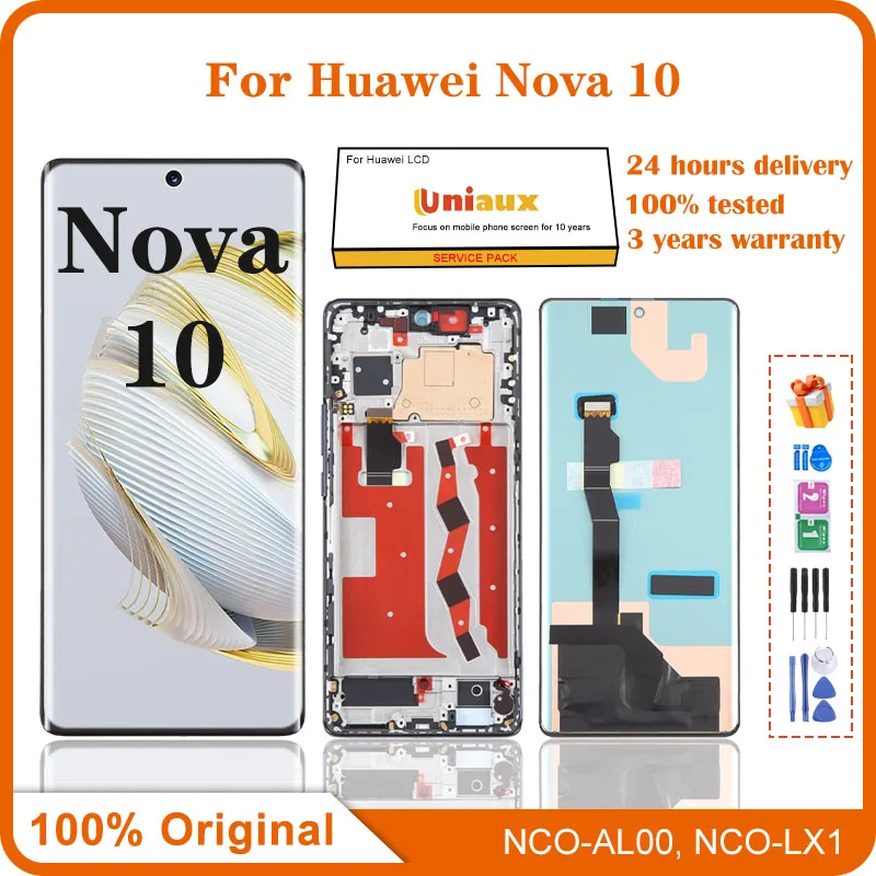 

Original OLED 6.67"For Huawei nova 10 LCD Display Screen Touch Digitizer Assembly For Nova10 LCD NCO-AL00 NCO-LX1 Screen Replace