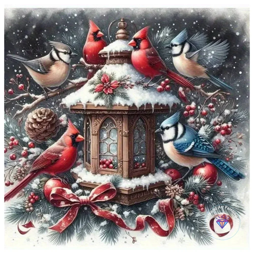 

Winter Bird AB Diamond Painting Kit Square Round Diamond 5D DIY Cross Embroidery Handmade Art Christmas Gift Crafts Home Decor