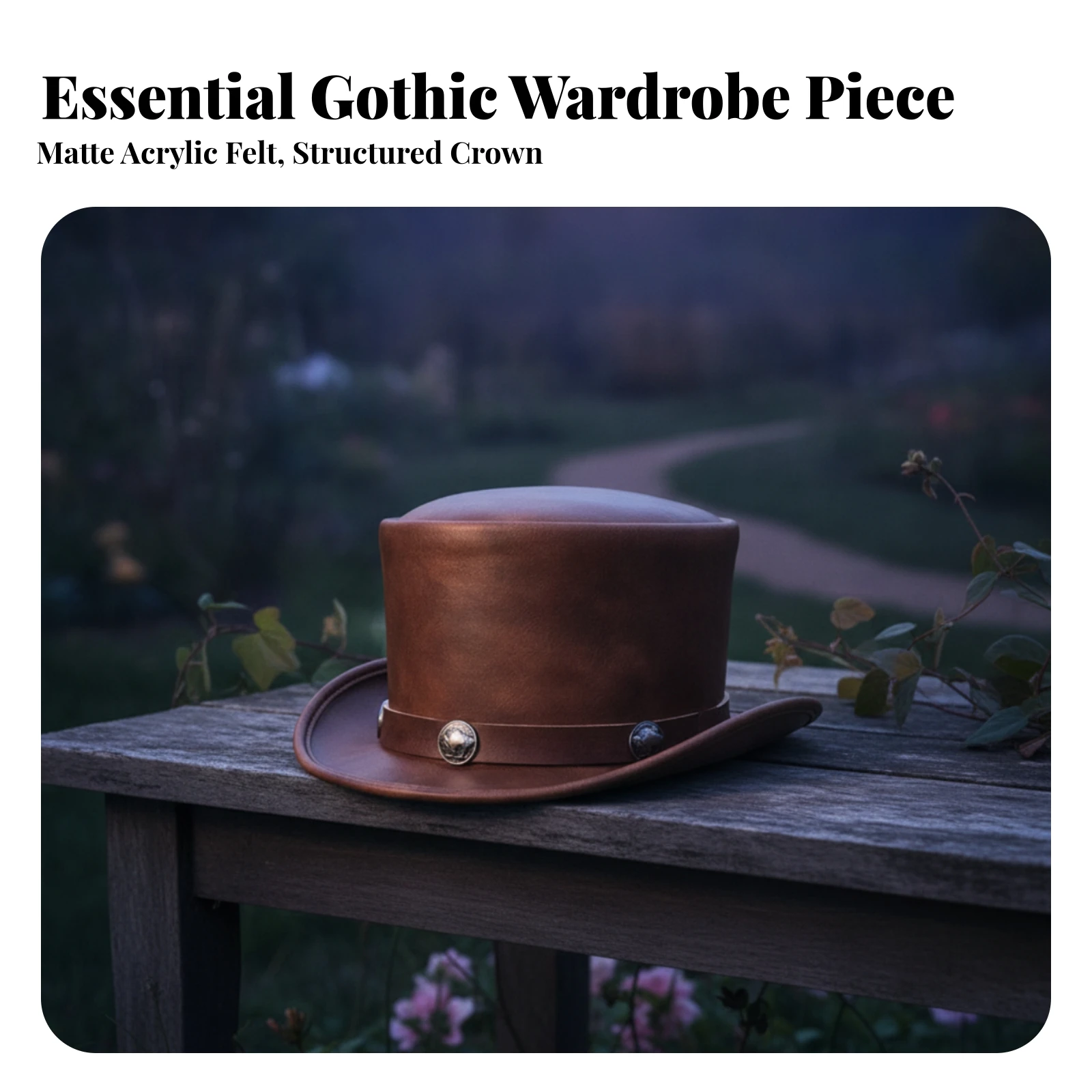 Top Hat with Hatband Classic Steampunk Top Hat Topper Comfortable Long-Lasting for Cosplayers, Cosplay, Costume Parties