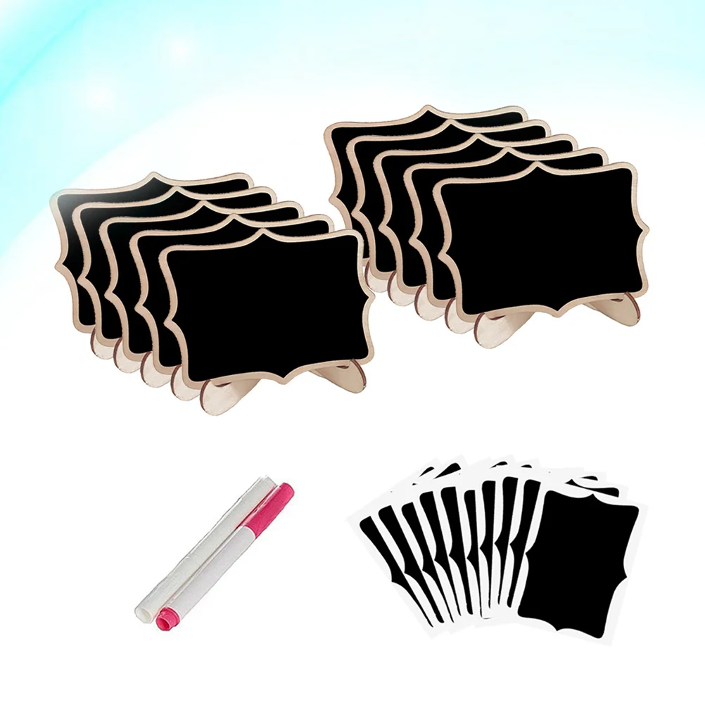 1 Set Mini Lace shape Chalkboards with Support Message Board Signs Table Place Signs for Home Birthday Wedding Party