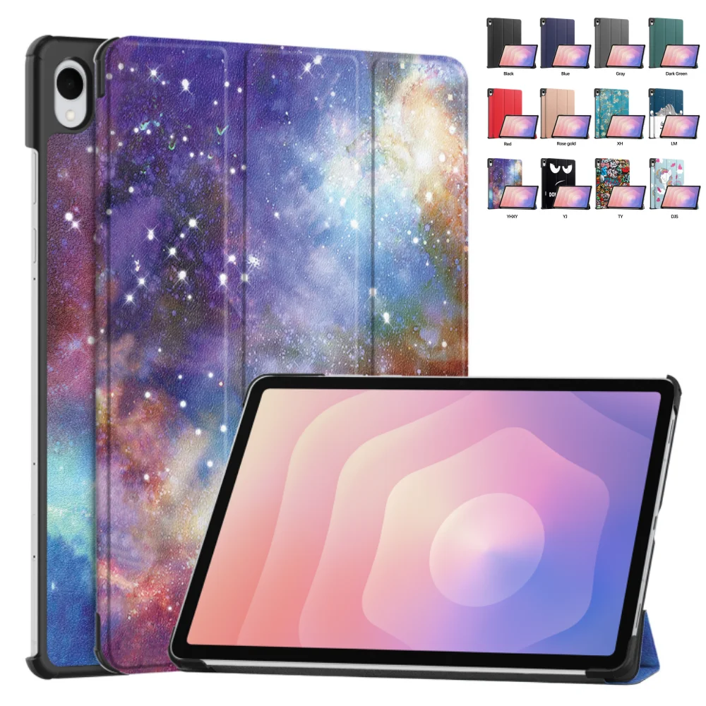 

Чехол для Samsung Galaxy Tab S11 10,9 дюймов SM-X730 X736 2025 10,9 дюйма, тройной кожаный чехол с магнитной подставкой и функцией автоматического пробуждения