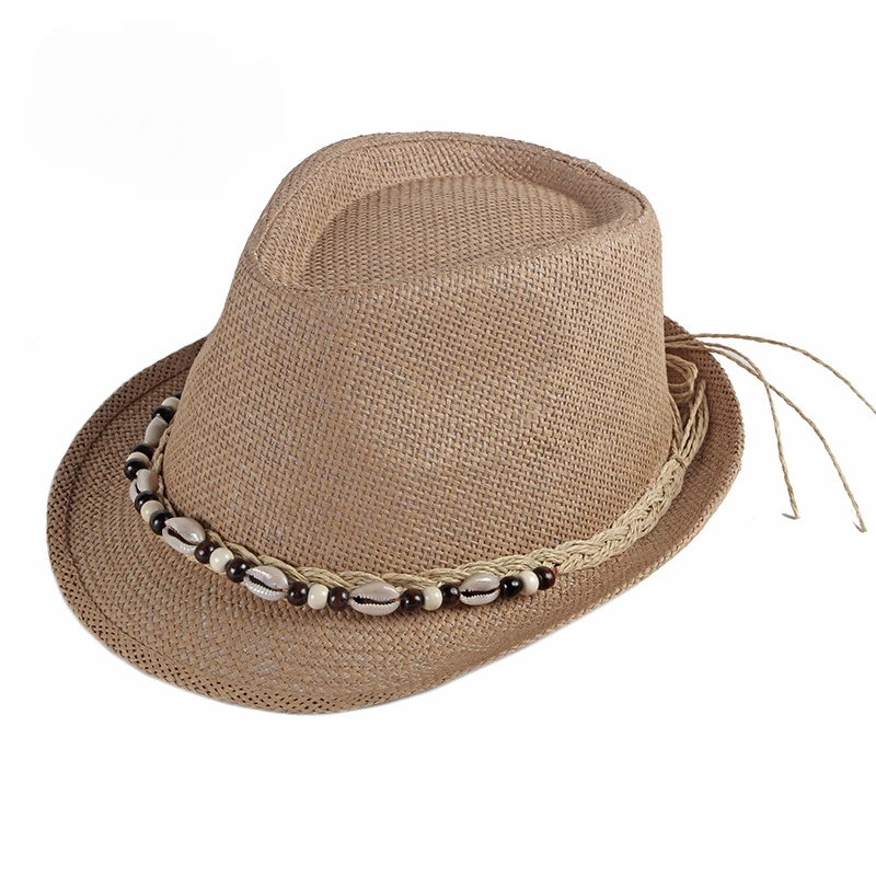 Summer Sun Hat Ladies Korean Simple Casual Beach Hat Men Jazz Straw Handmade Fedoras