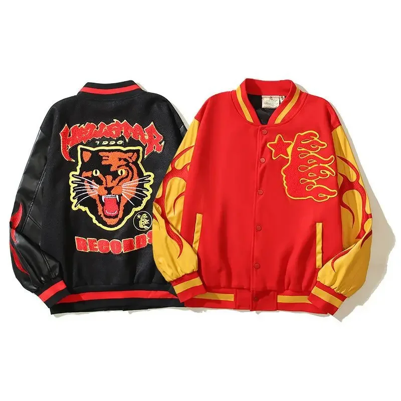 Hellstar Baseball Patchwork Embroidered Bomber Jacket Coat Hot Selling Streetwear Unisex Men Women Vintage Outerwear