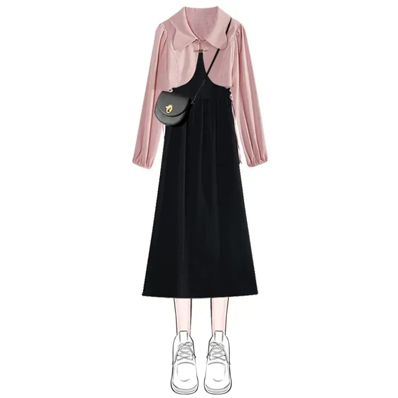 2023 Women Matching Sets French Graceful Pink Slim Coats Bandage Vest Dress Suits Spring Autumn Lady Evening Party Gown Outfits