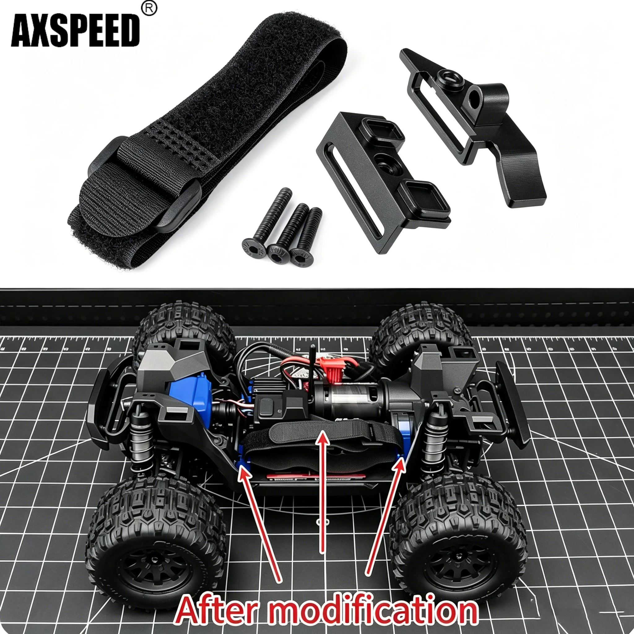 

AXSPEED Battery Mount Fixed Bracket Holder for 1/16 Mini Maxx Truck RC Car Modification Upgrade Parts