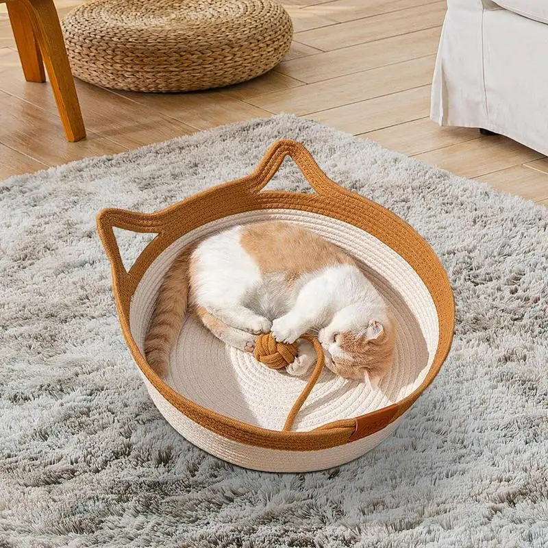 Desk Nest Cat Bed pet Hammock Foldable Sleeping Nest Basket Handmade Natural Cradle Scratcher dogs bed for Kitten small pets