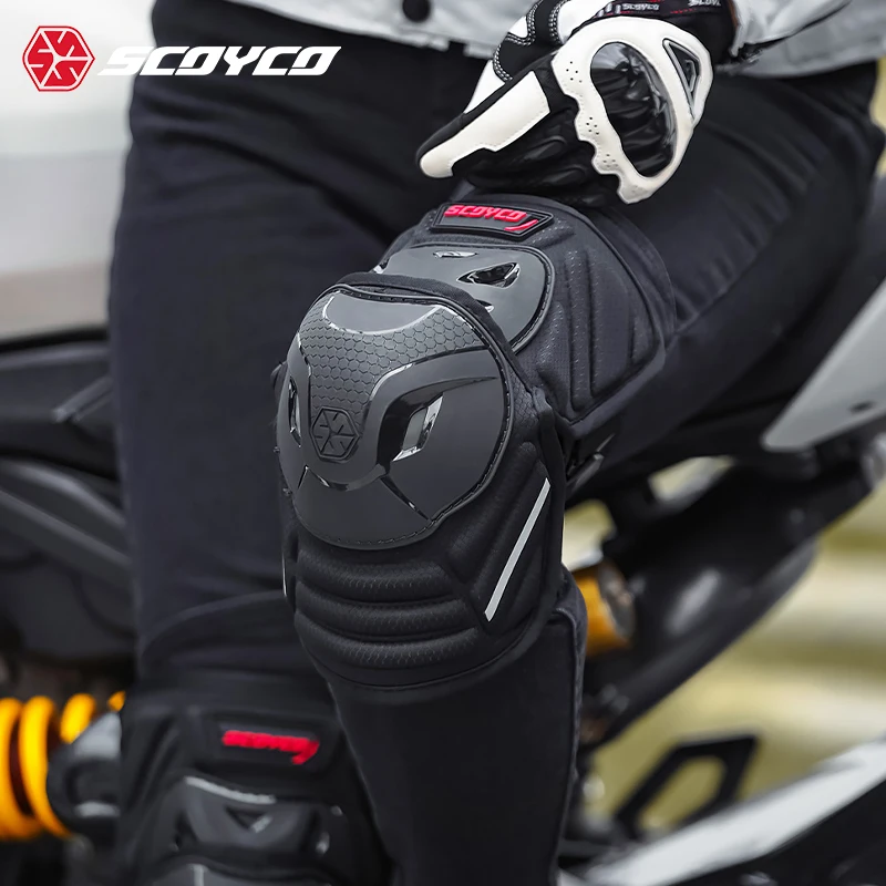 SCOYCO Professional Motorcycle Short Knee Pads Men Women Universal Riding Protectors TPU Anti-Fall Leg Guards Riding Gear Knee