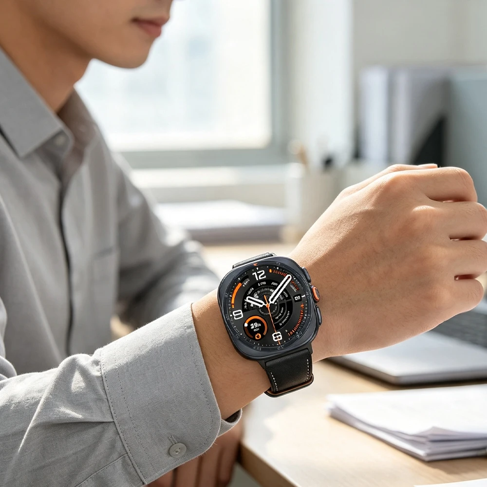 Lederarmband für Samsung Galaxy Watch Ultra2 Ultra 2025 47MM, weiches Armband für Galaxy Watch 9 8 40 44mm 8Classic Uhrenarmband – Detail 3