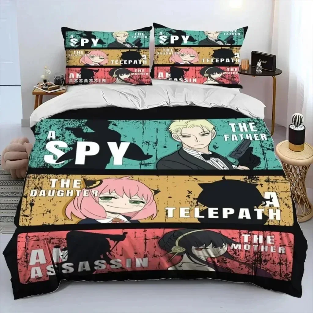 

3D Anime SPY×FAMILY Anya Bedding Set,Duvet Cover Comforter Bed Set Quilt Cover Pillowcase,King Queen Twin Size Boys Girls Adults