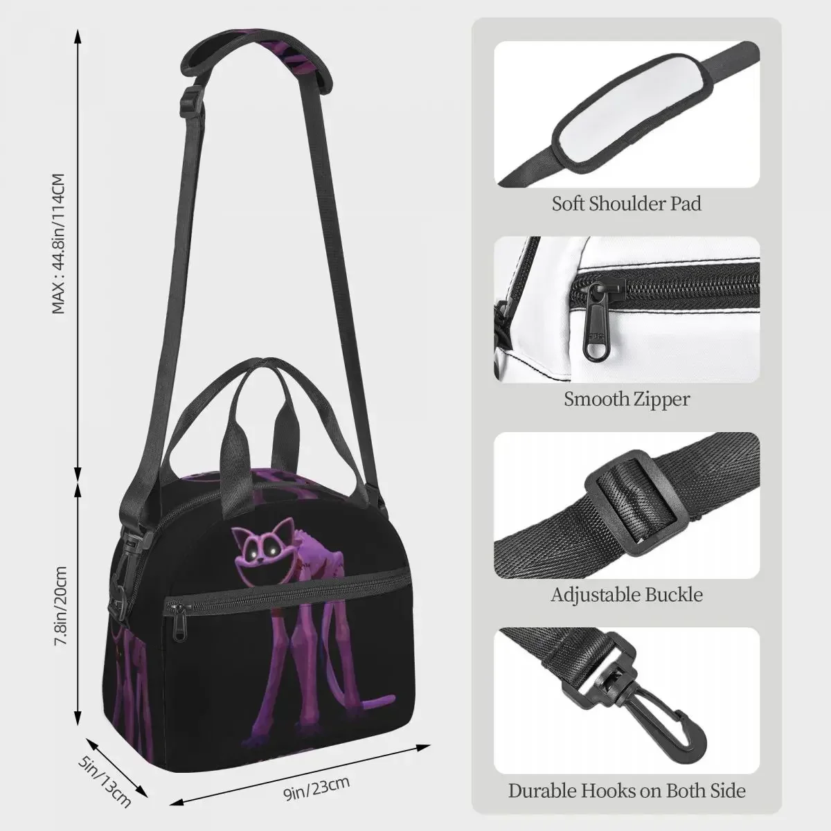 CATNAP Monster Insulated Lunch Bag for Women Office Cooler Thermal Box Tote Leakproof Lunch Boxes