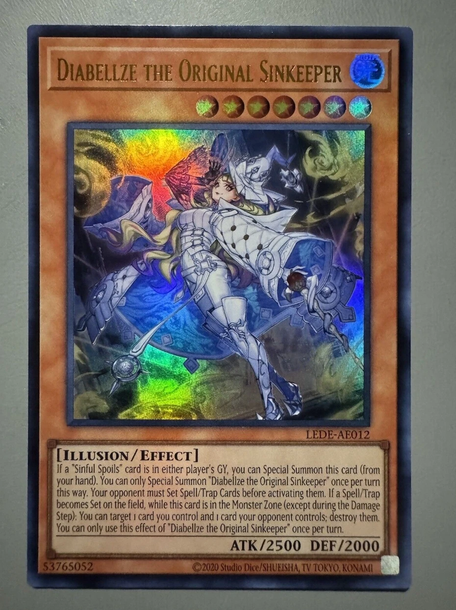 

Yugioh KONAMI Duel Monsters LEDE-AE012 Diabellze the Original Sinkeeper Ultra Rare Asian English Collection Mint Card