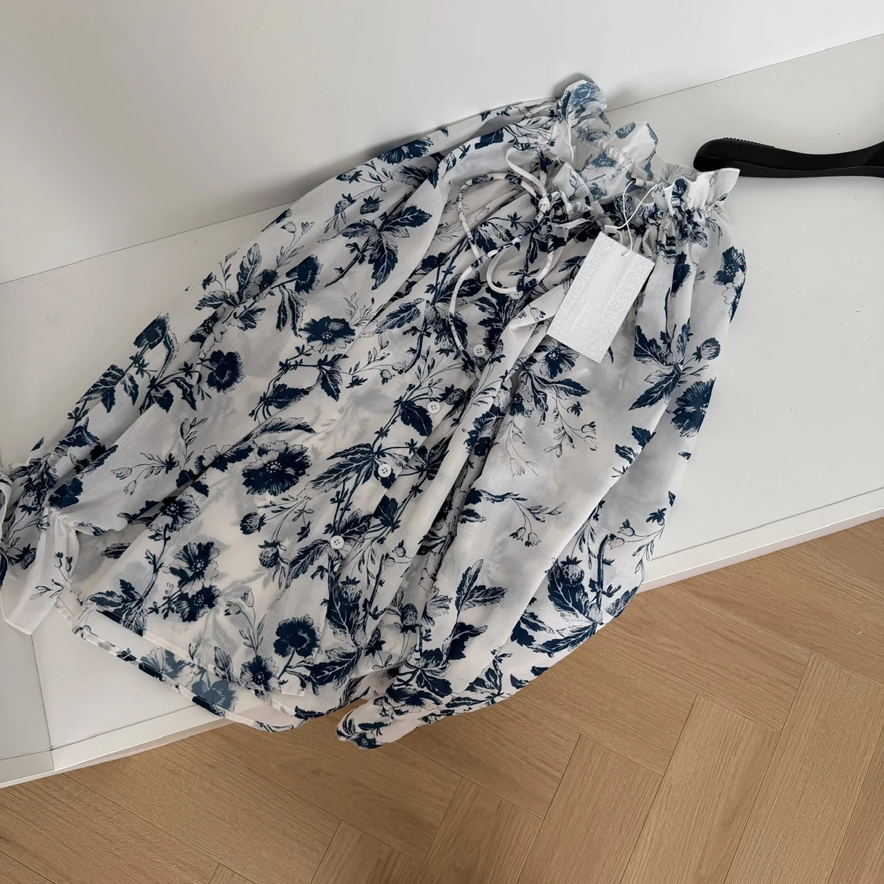 قميص نسائي بأسلوب صيني رجعي، فضفاض ومريح، بأكمام طويلة وطوق مطبوع، تصميم تاي داي، وصول جديد لفصل الصيف #1