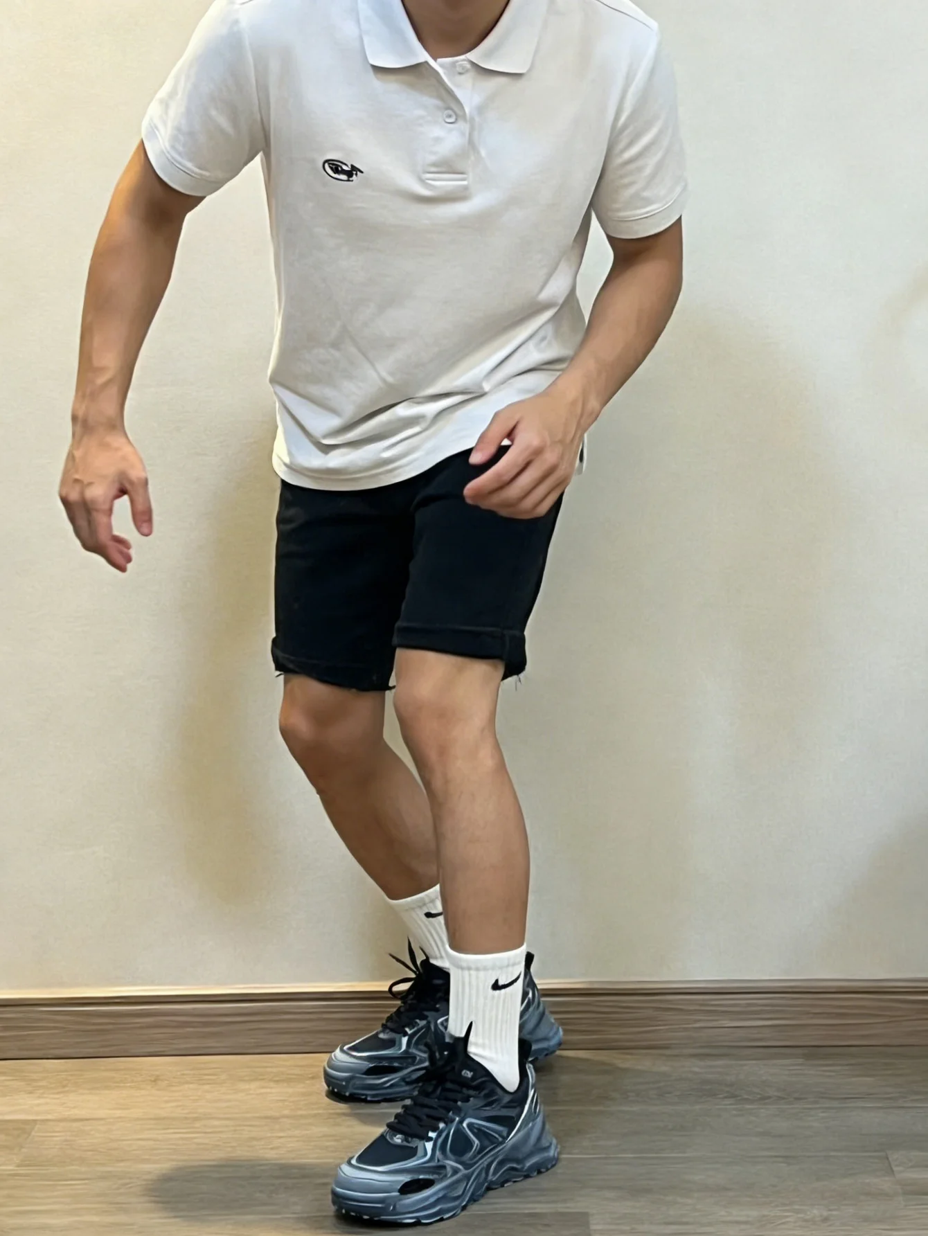 

Men's Skinny Fit Black Stretch Jorts Urban Drip Style Y2K Jeans For Man Wear