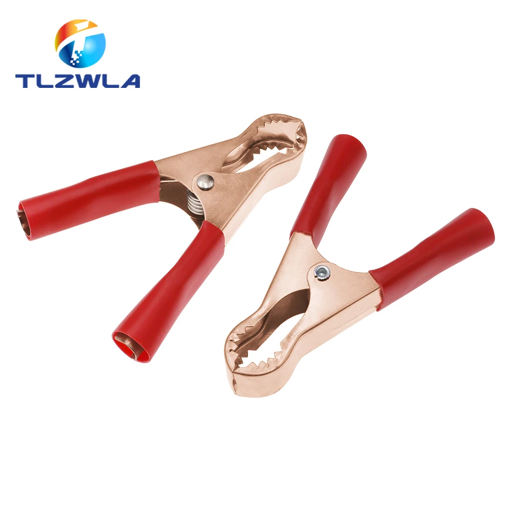 2 Stuks 50A Rood + Zwart 80mm Krokodil Auto Caravan Van Batterij Test Lead Clips Beste Promotie Alligator clips
