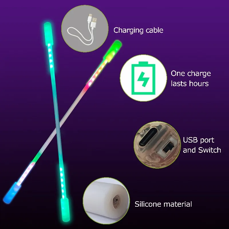 Perfectly Balanced Remote LED Light Stick - The luminous rotating rod can be attached to the LED light stick for a variety of pe