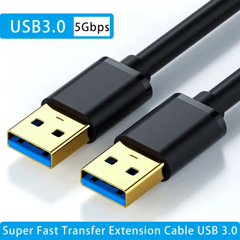 Cable de extensión USB 3,0 macho a hembra, Cable de transferencia rápida de datos para PC, TV, coche, DVR, disco duro, USB 3,0 2,0