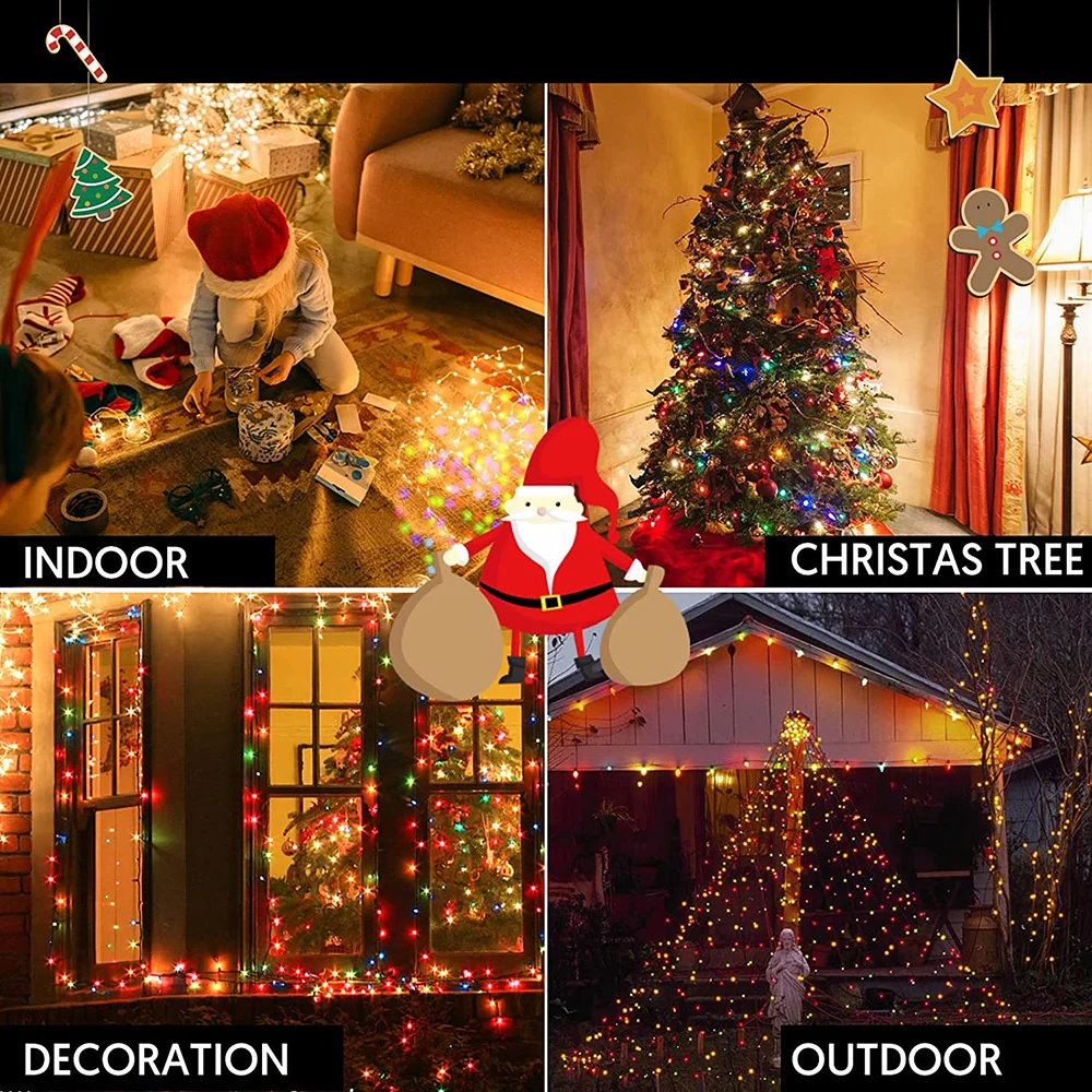 Smart Christmas String Lights Works Alexa Google LED Lights Color Changing Fairy Lights with App Remote for Indoor Christmas