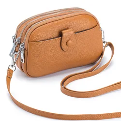 Fashion Cellphone Shoulder Bag Women Cow Leather Cross Body Bag 2023 Handbag Card Holder Large Capacity Wallet Mummy Satchel Bag