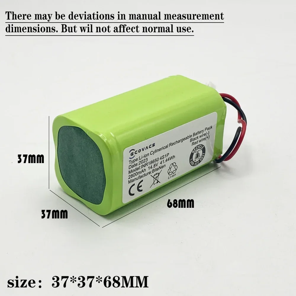 14.8V 2800mAh Li-ion Battery Pack SM 3P Plug For Airrobo P20 Robot Vacuum Cleaner