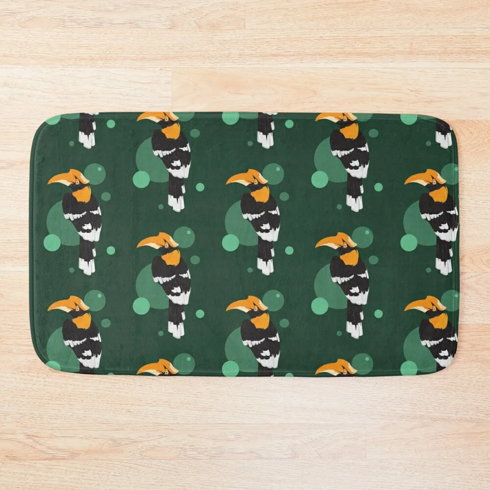 Indian Hornbill Bath Mat Bathroom Carpet Anti-Slip Bathtub Mat