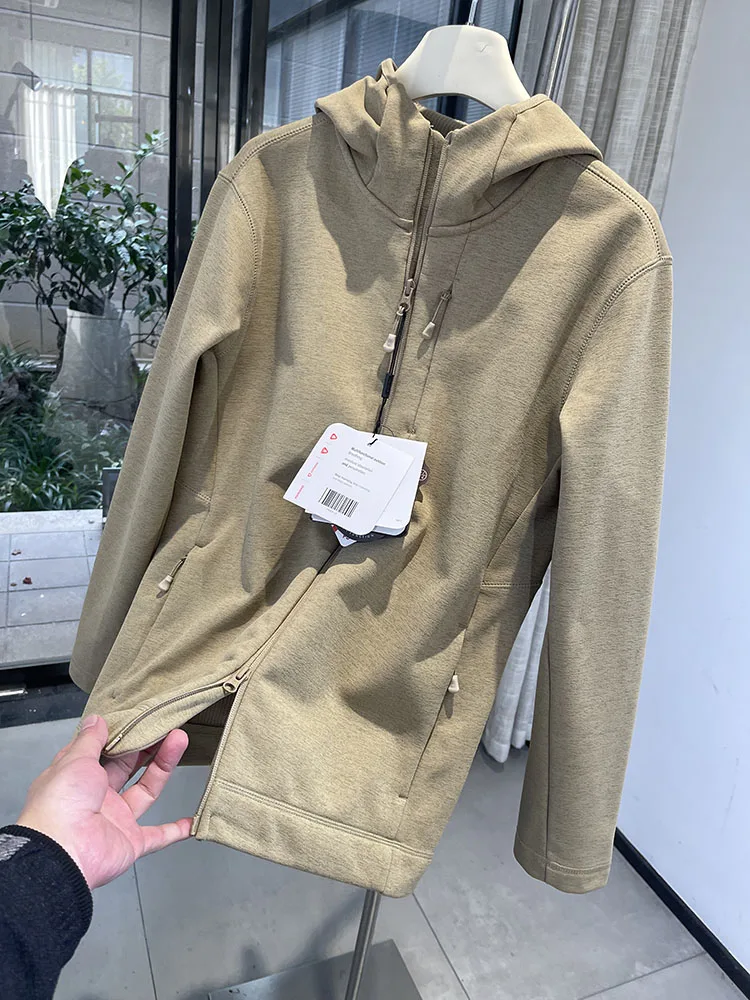 

Lulu Replacement Skill Series Qui Warm Qui Heat Tech Fce Мужская уличная куртка с капюшоном подходит для молодежного тренда из полиэстера...