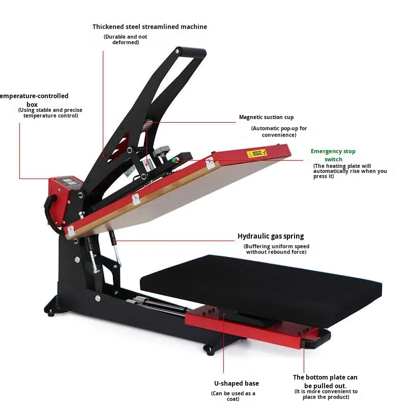 【2026】220 فولت 4060 درج فتح نقل الحرارة مكوّاة مسطحة 40*50 معدات طباعة تي شيرت لآلة الضغط الحراري