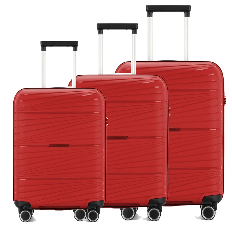 Upright Luggage Set  Carry-on Expandable Suitcase Trolley Travel Luggage  Combination Lock Red or Customized Color