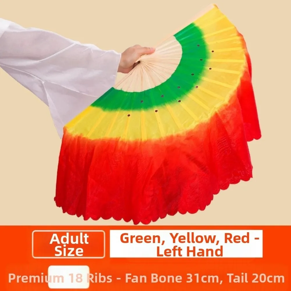 31 سنتيمتر الخيزران الصينية قصيرة الرقص الشرقي مروحة 20 سنتيمتر نصف دائرة الحرير الحجاب متعدد الألوان أزواج يانغكو الرقص الخيزران المشجعين راقصة الممارسة #6