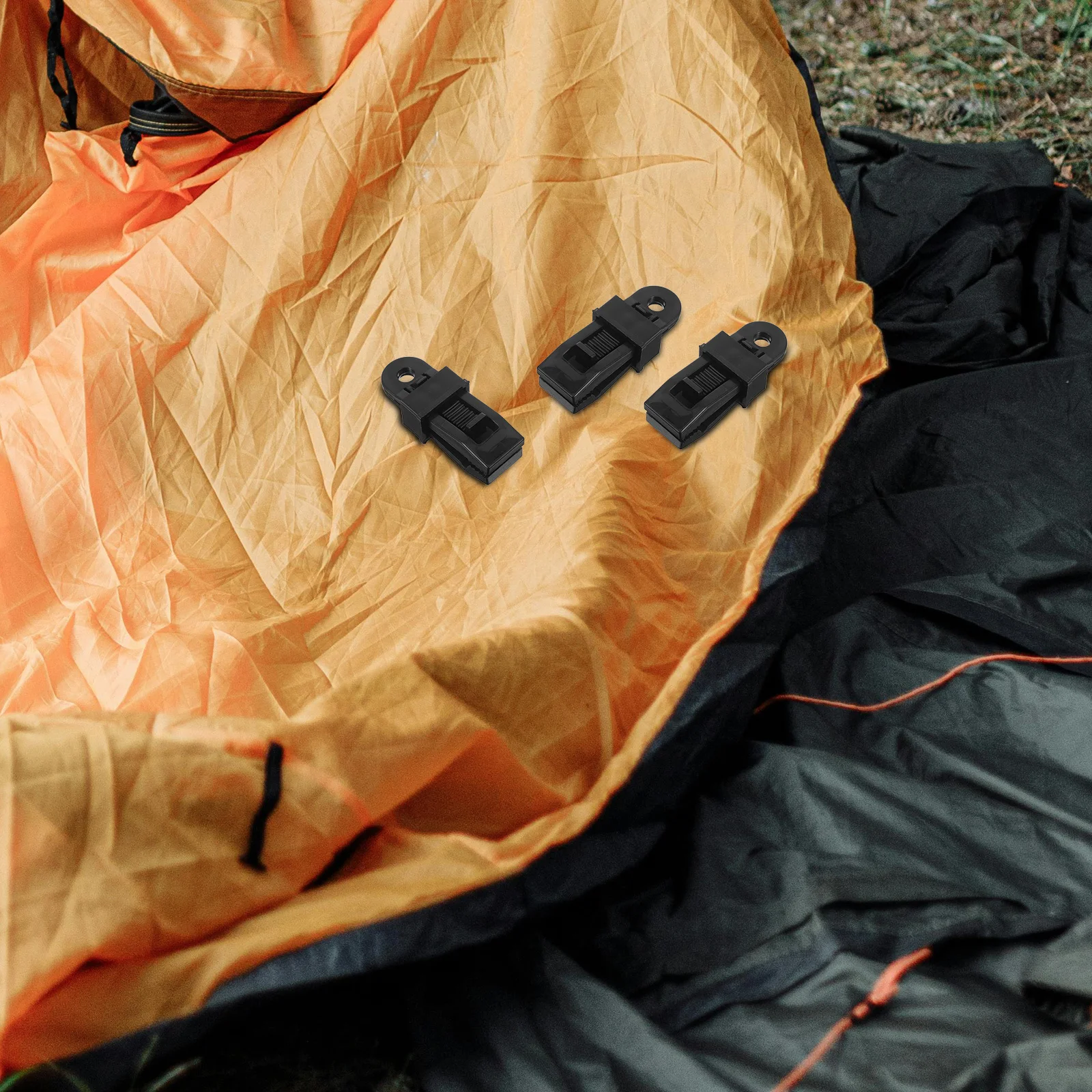 

12 Pcs Outdoor Tent Clip Heavy Duty Tarp Clips Lock Grip Awning Fasteners Bungee Pp Adjustable for Travel